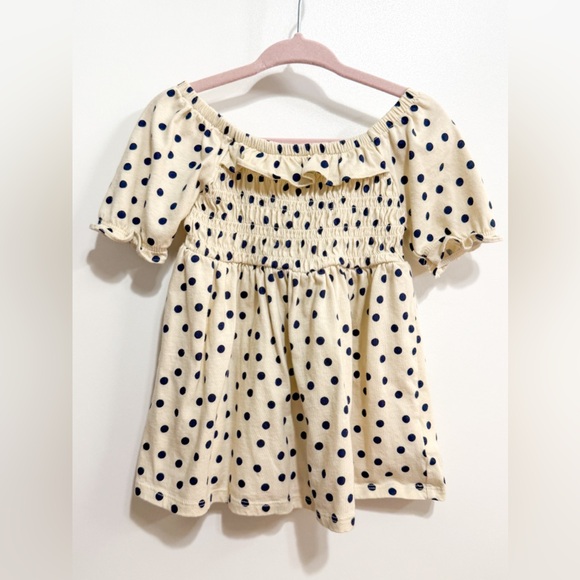 GAP Other - GAP Cream and Navy Polka Dot Kids Casual Dress